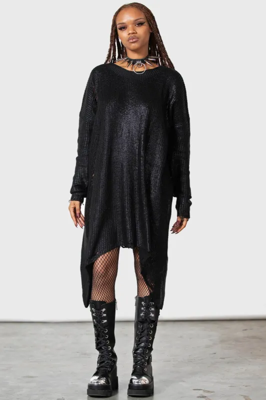 Darkar Foil Knit Sweater sold by Killstar
