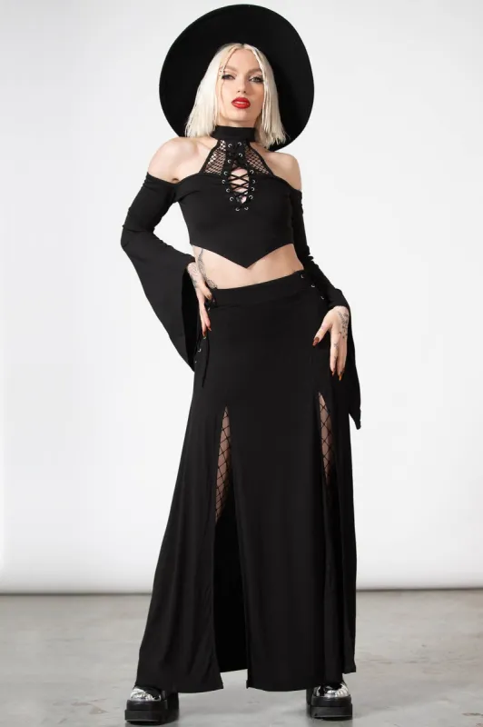 Hellverina Split Maxi Skirt Resurrect sold by Killstar