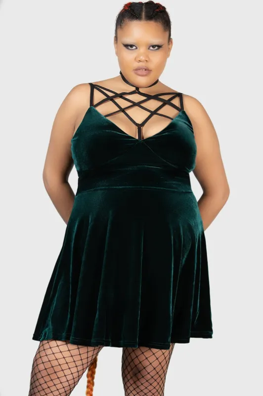 Magica Skater Dress [EMERALD] [PLUS] Resurrect sold by Killstar