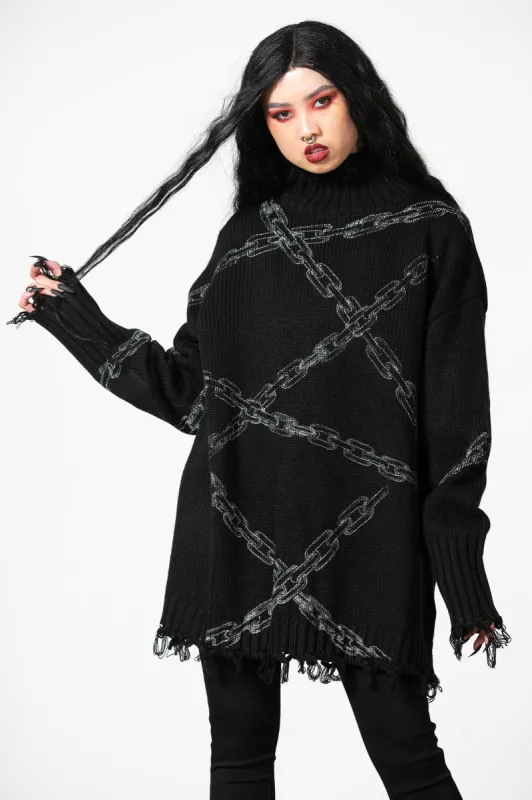Chained Knit Sweater sold by Killstar