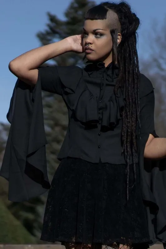 Moon Shrine Ruffle Shirt Resurrect made by Killstar