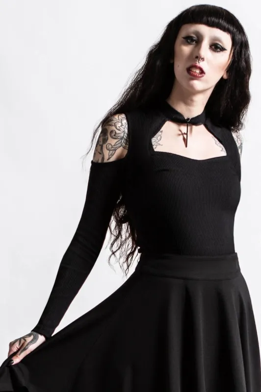 Double Crossed Long Sleeve Top Resurrect sold by Killstar