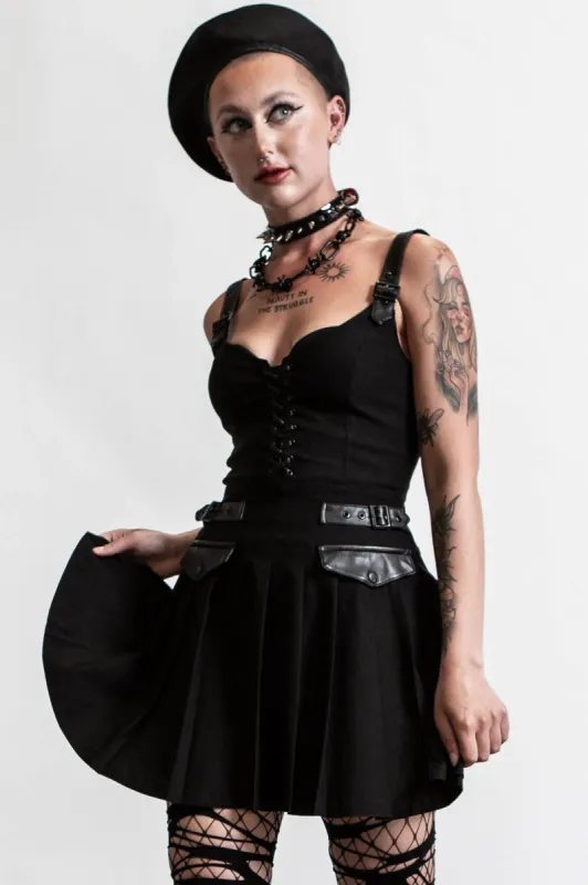 Distortion Pleated Dress [B] Resurrect sold by Killstar