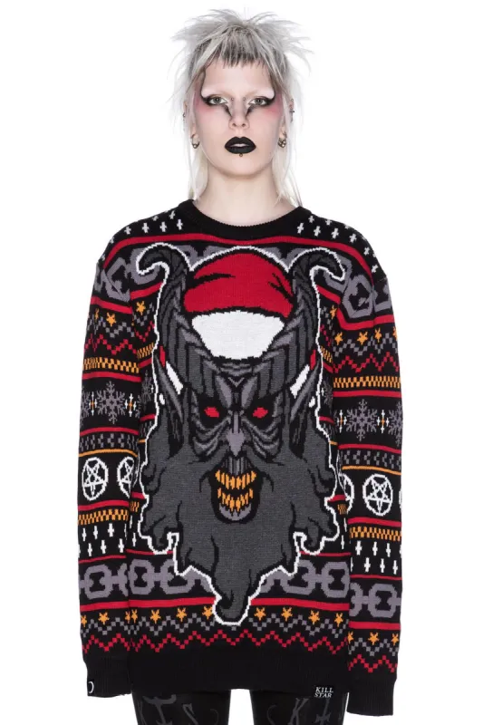 Hail Santa Knit Sweater [LTD] sold by Killstar