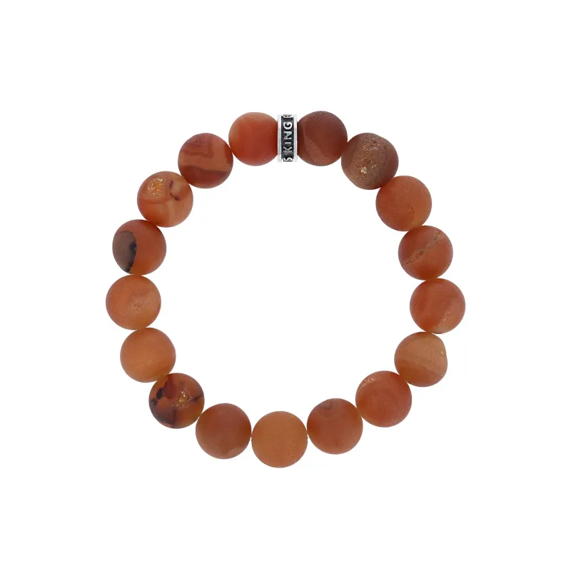 10mm Peach Druzy Agate Bracelet w/Logo Ring sold by King Baby Studio