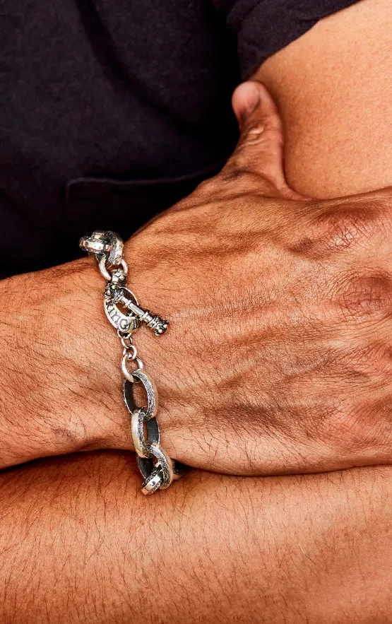 Textured Link Bracelet w/ T-Bar & Toggle sold by King Baby Studio product image thumbnail 2