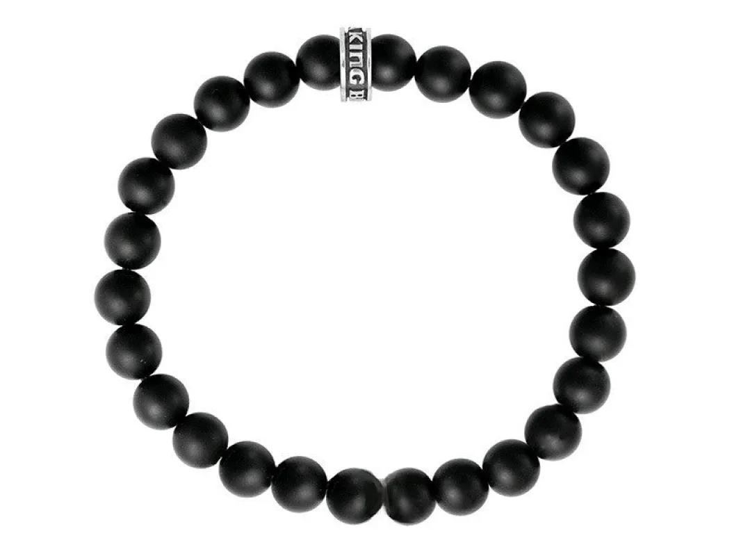 8mm Onyx Bead Bracelet w/ Logo Ring sold by King Baby Studio