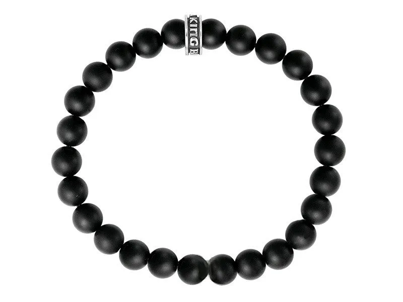 8mm Onyx Bead Bracelet w/ Logo Ring sold by King Baby Studio