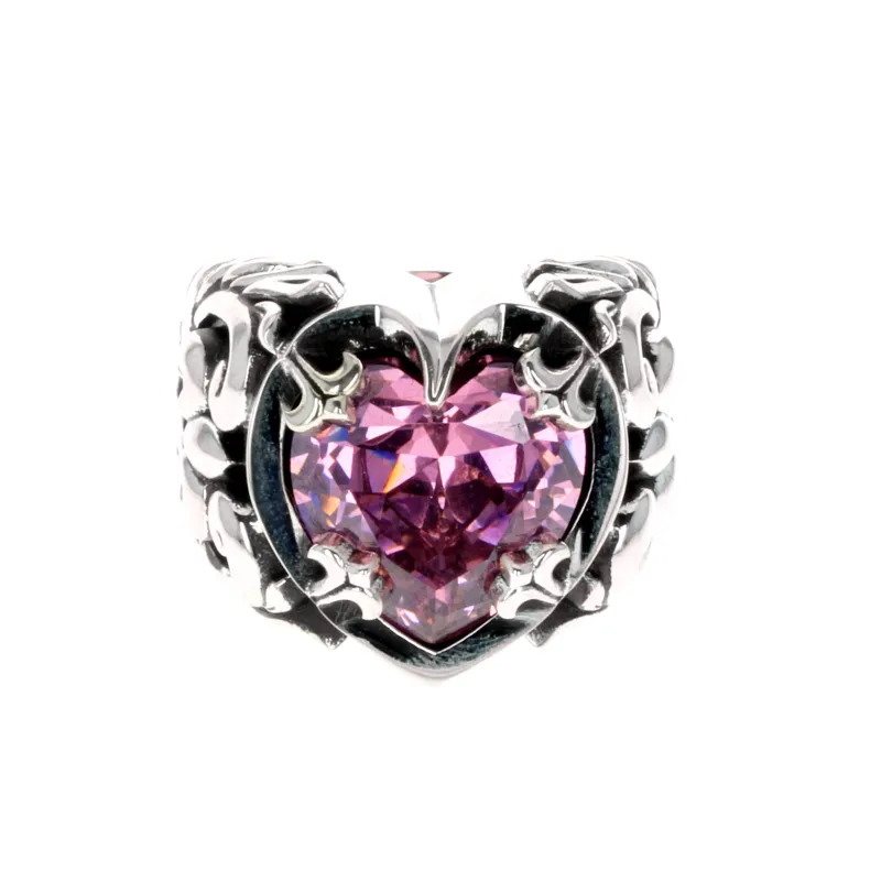 Pink CZ Heart Ring sold by King Baby Studio