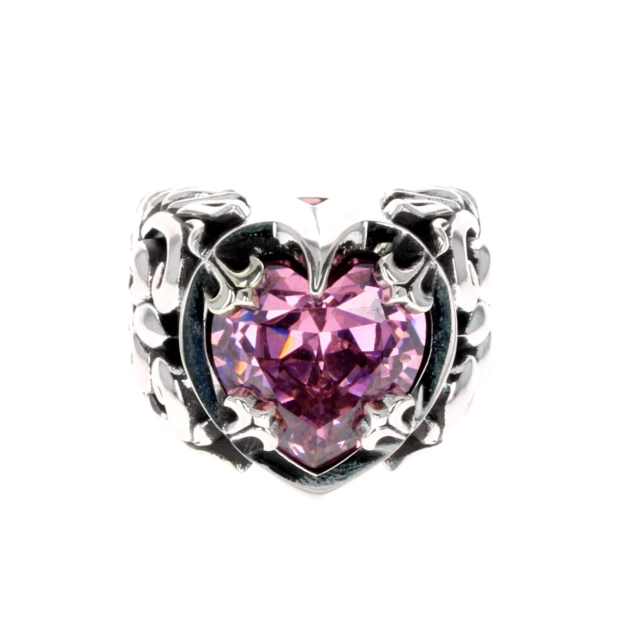 Pink CZ Heart Ring sold by King Baby Studio