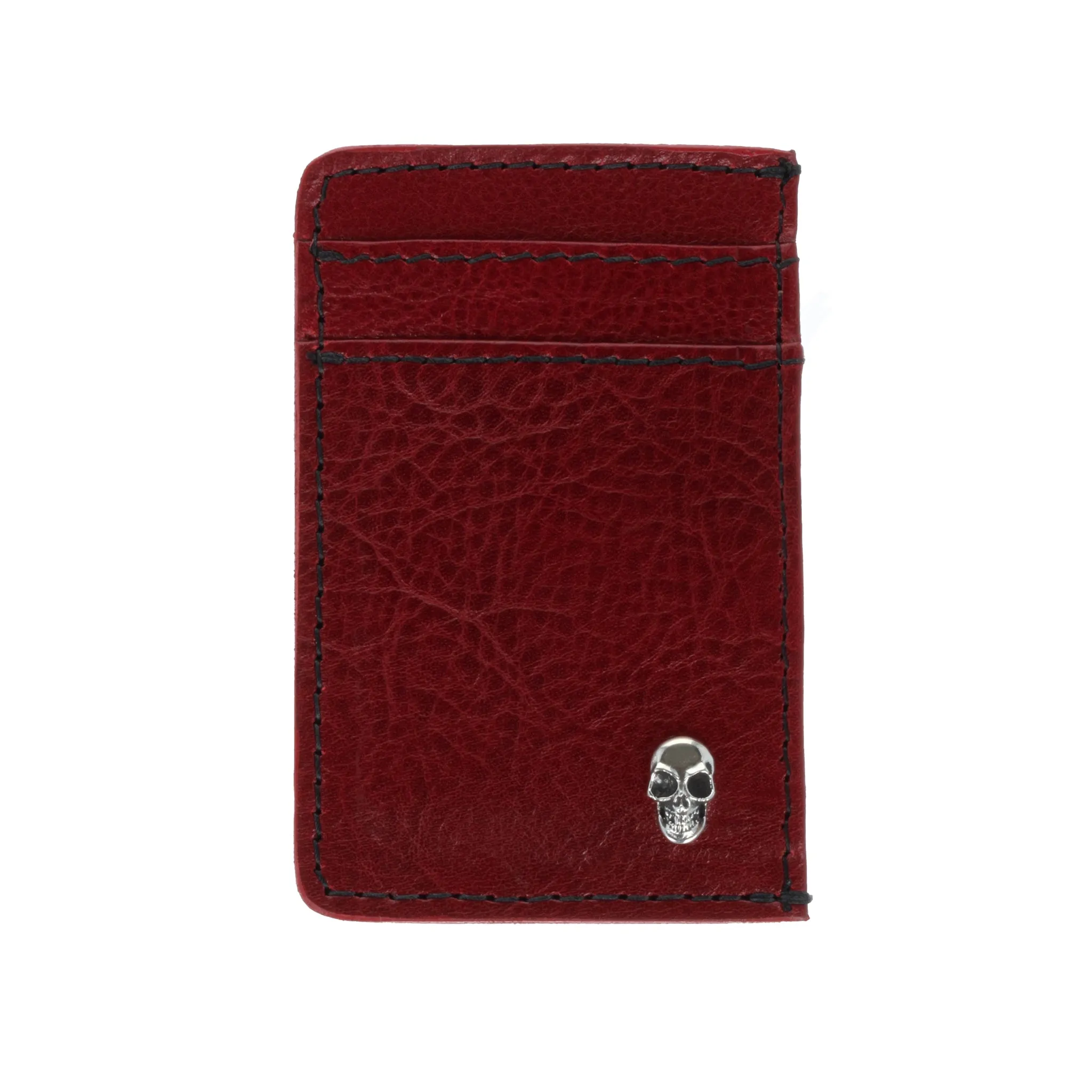 Red Card Holder Wallet w/ Silver Skull sold by King Baby Studio