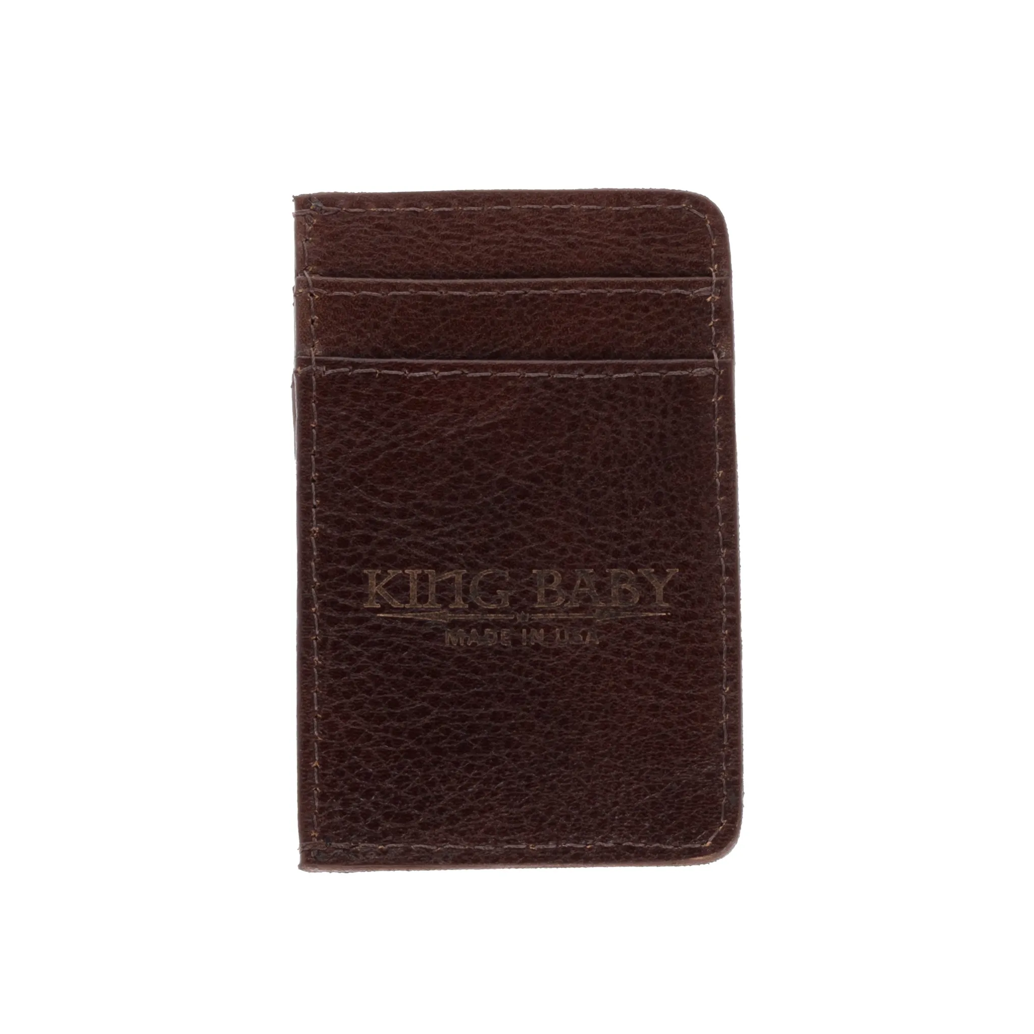 Brown Card Holder Wallet w/ Silver Skull sold by King Baby Studio product image thumbnail 2