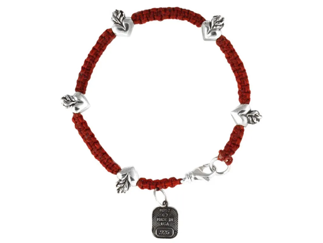 Red Macrame Bracelet w/ Hearts sold by King Baby Studio