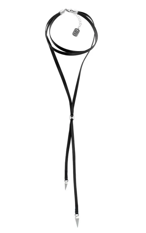 Bolo Choker with Pyramid Center and Geometrical Spike Drops sold by King Baby Studio