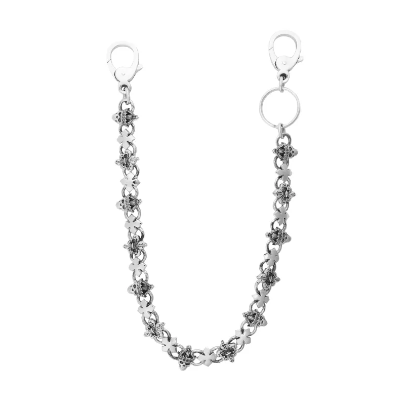 FDL + Crowned Skull + MB Cross Link Wallet Chain sold by King Baby Studio