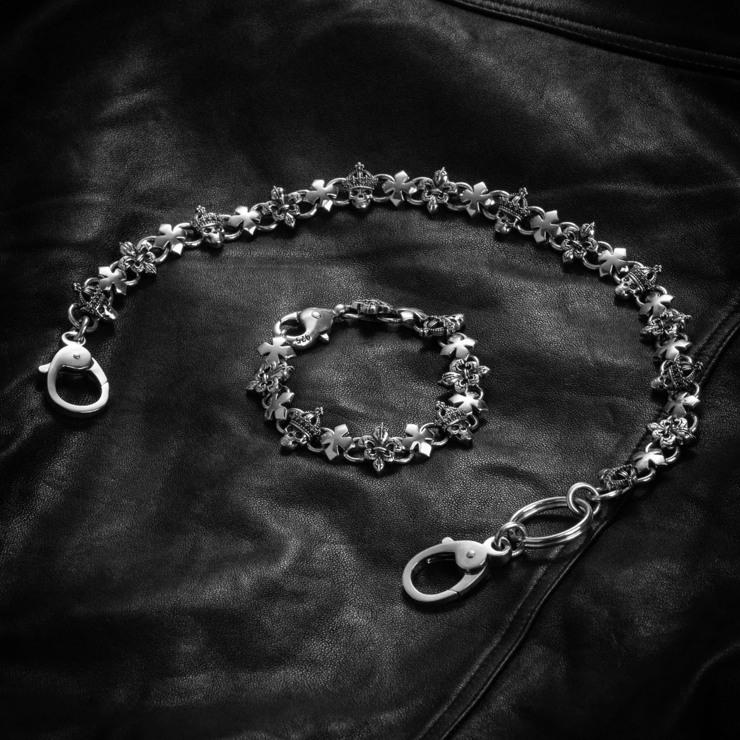 FDL + Crowned Skull + MB Cross Link Wallet Chain sold by King Baby Studio product image thumbnail 3