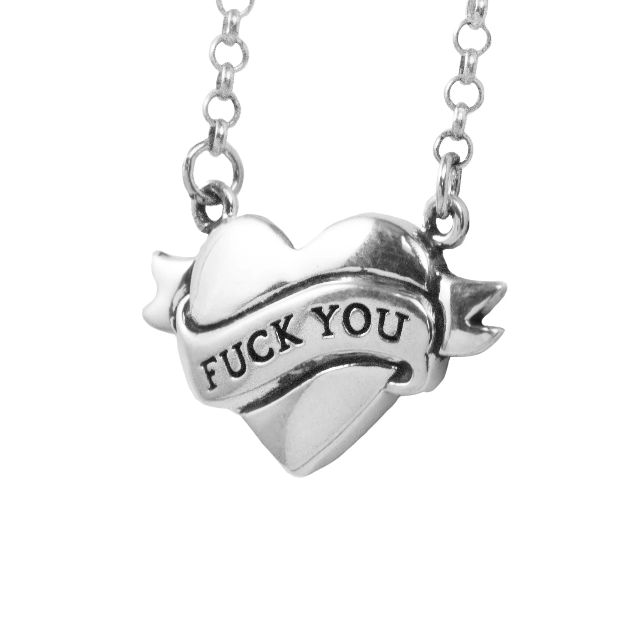 Tattoo Fuck You Heart Necklace sold by King Baby Studio product image thumbnail 2