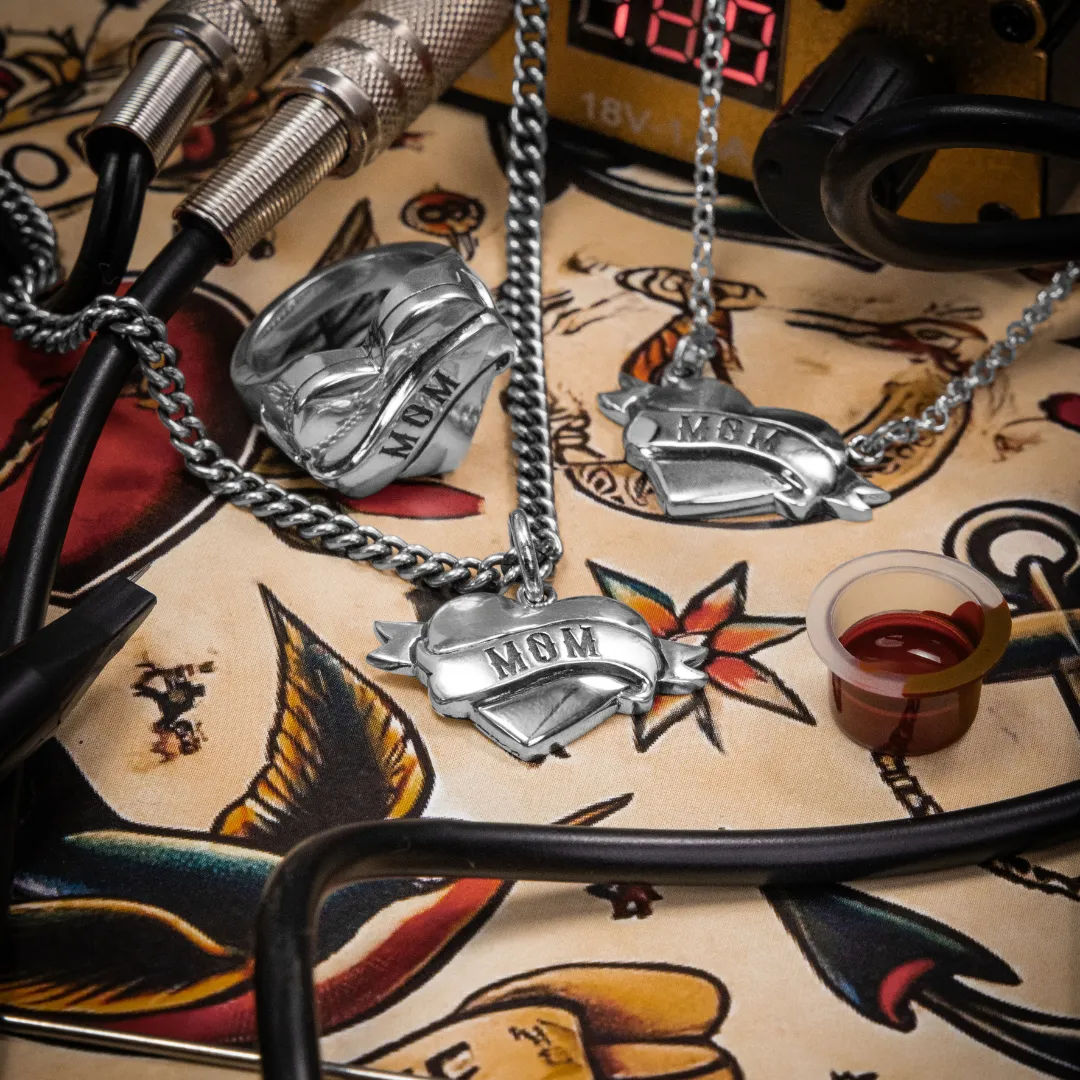 Tattoo Mom Heart Necklace sold by King Baby Studio product image thumbnail 4