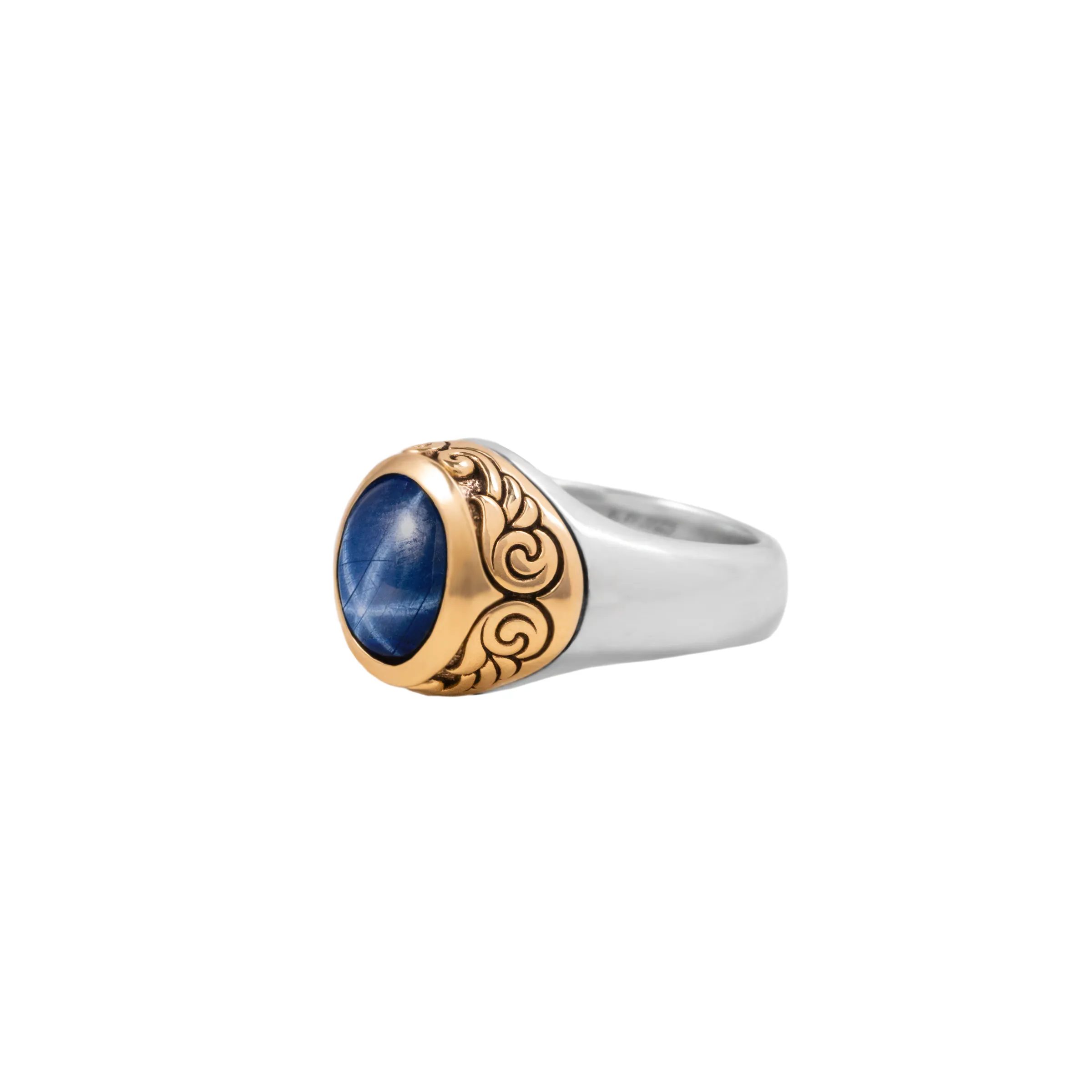 Sapphire Oval Stone Ring w/ 10K Gold Wing Detail sold by King Baby Studio product image thumbnail 2