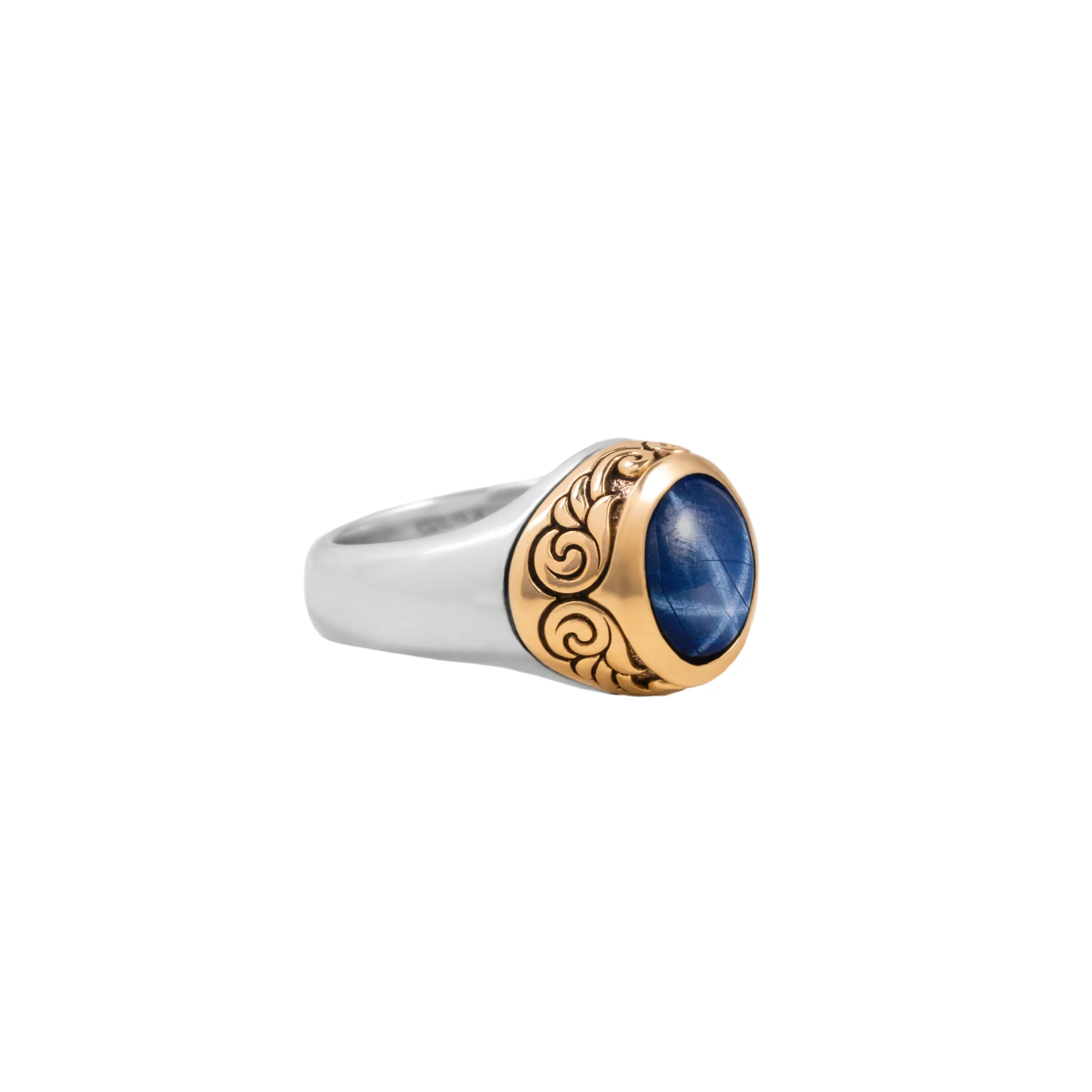 Sapphire Oval Stone Ring w/ 10K Gold Wing Detail sold by King Baby Studio product image thumbnail 3
