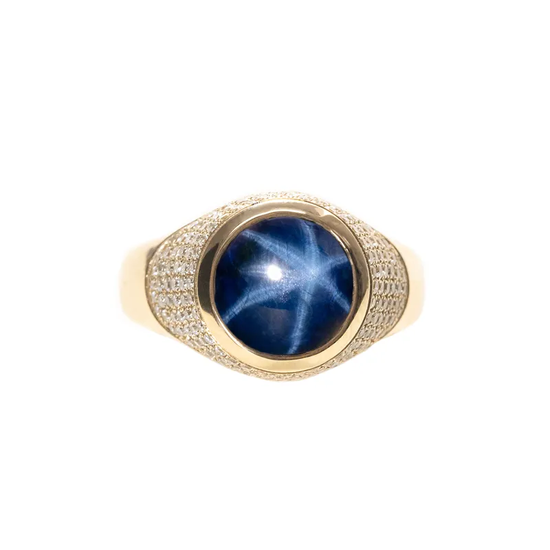 Sapphire 10K Gold Ring w/ Diamonds sold by King Baby Studio