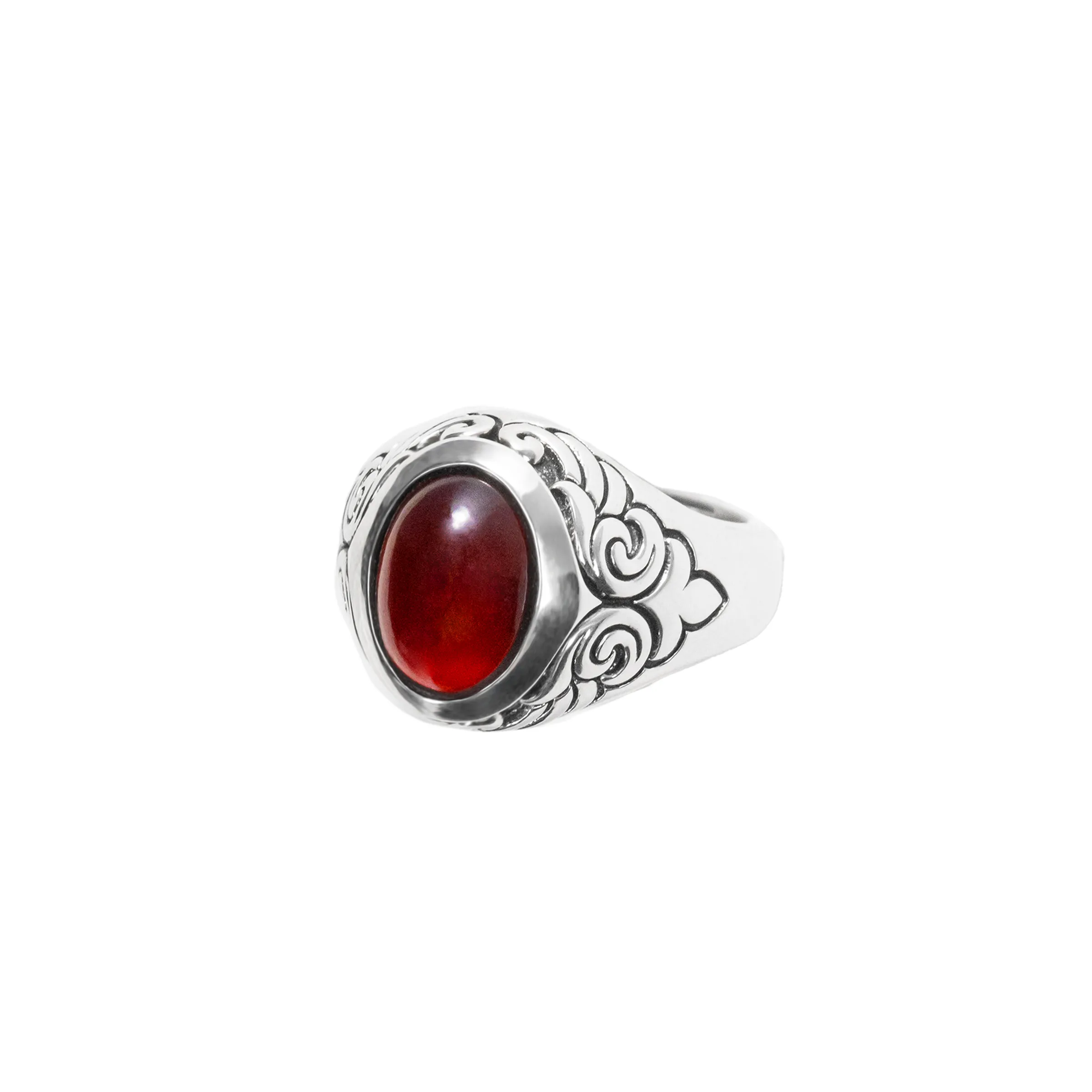 Garnet Oval Stone Ring w/ Wing Detail sold by King Baby Studio product image thumbnail 2