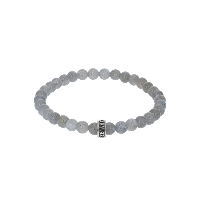6mm Labradorite Plain Beaded Bracelet w/ Logo Ring sold by King Baby Studio