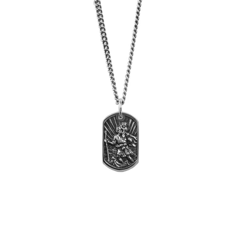 Saint Christopher Dog Tag Pendant sold by King Baby Studio