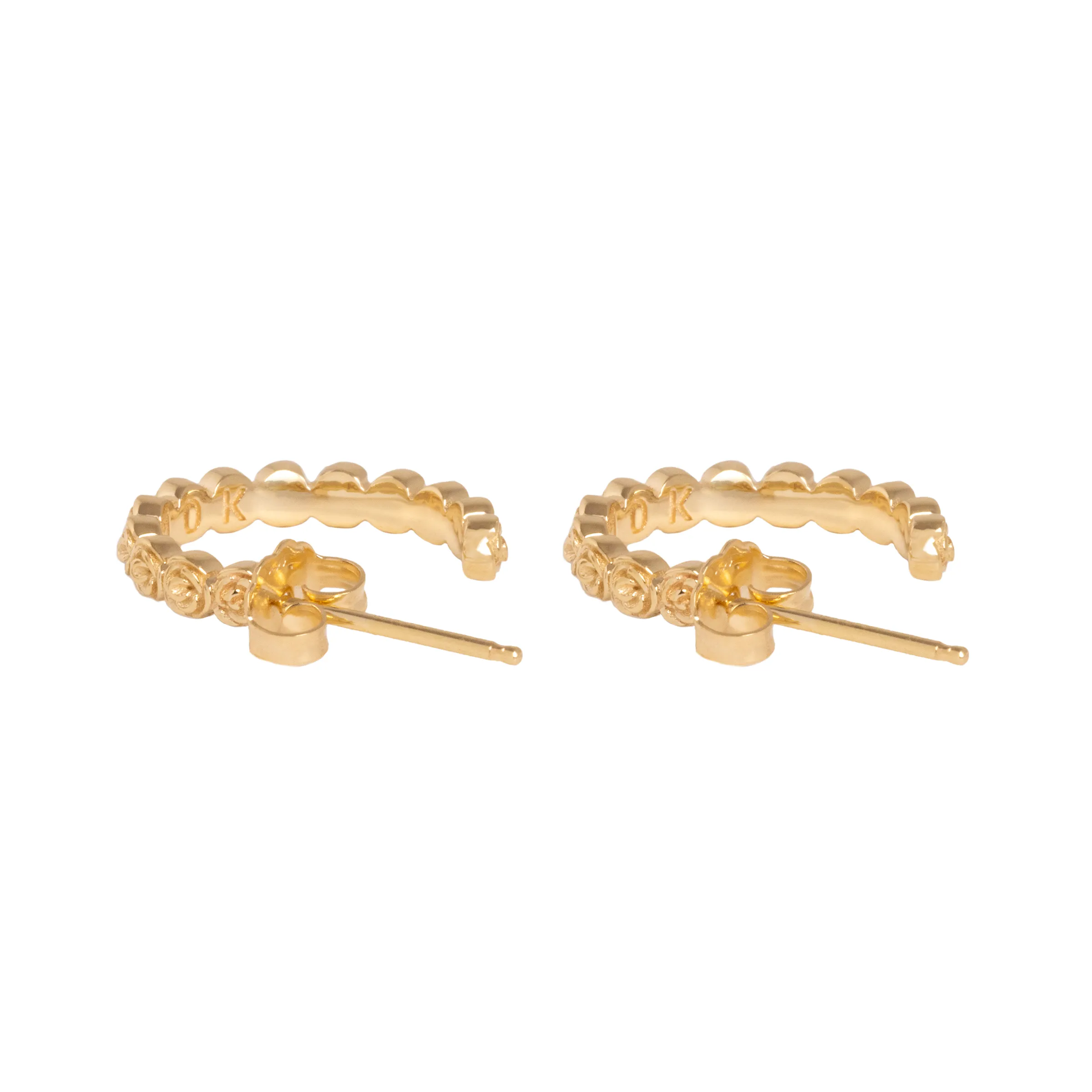 10K Gold Super Micro Rose Earrings sold by King Baby Studio product image thumbnail 3