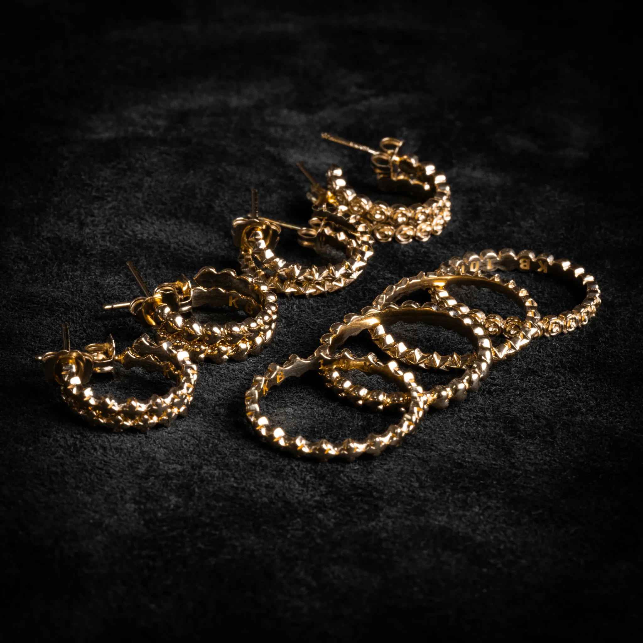 10K Gold Super Micro Rose Earrings sold by King Baby Studio product image thumbnail 5