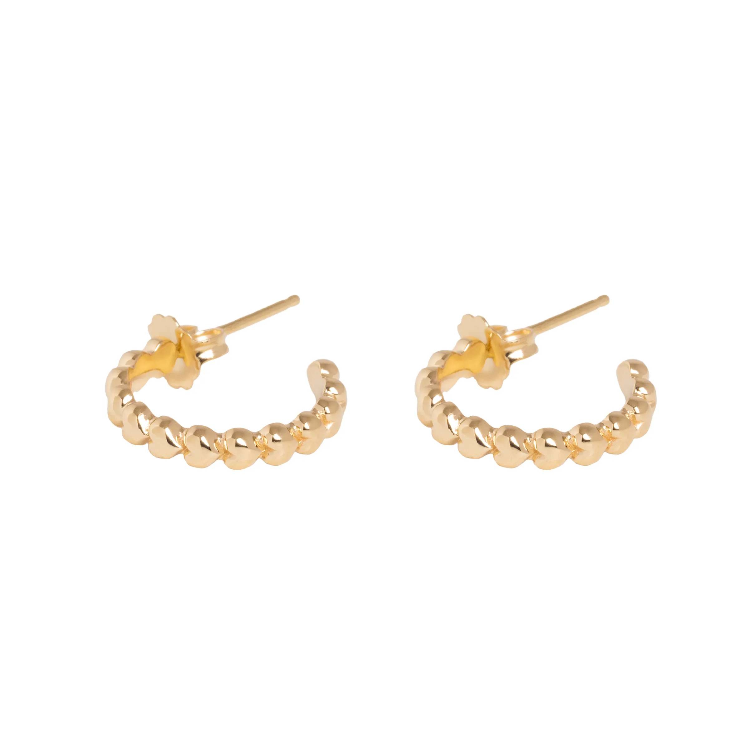 10K Gold Super Micro Heart Earrings sold by King Baby Studio product image thumbnail 3