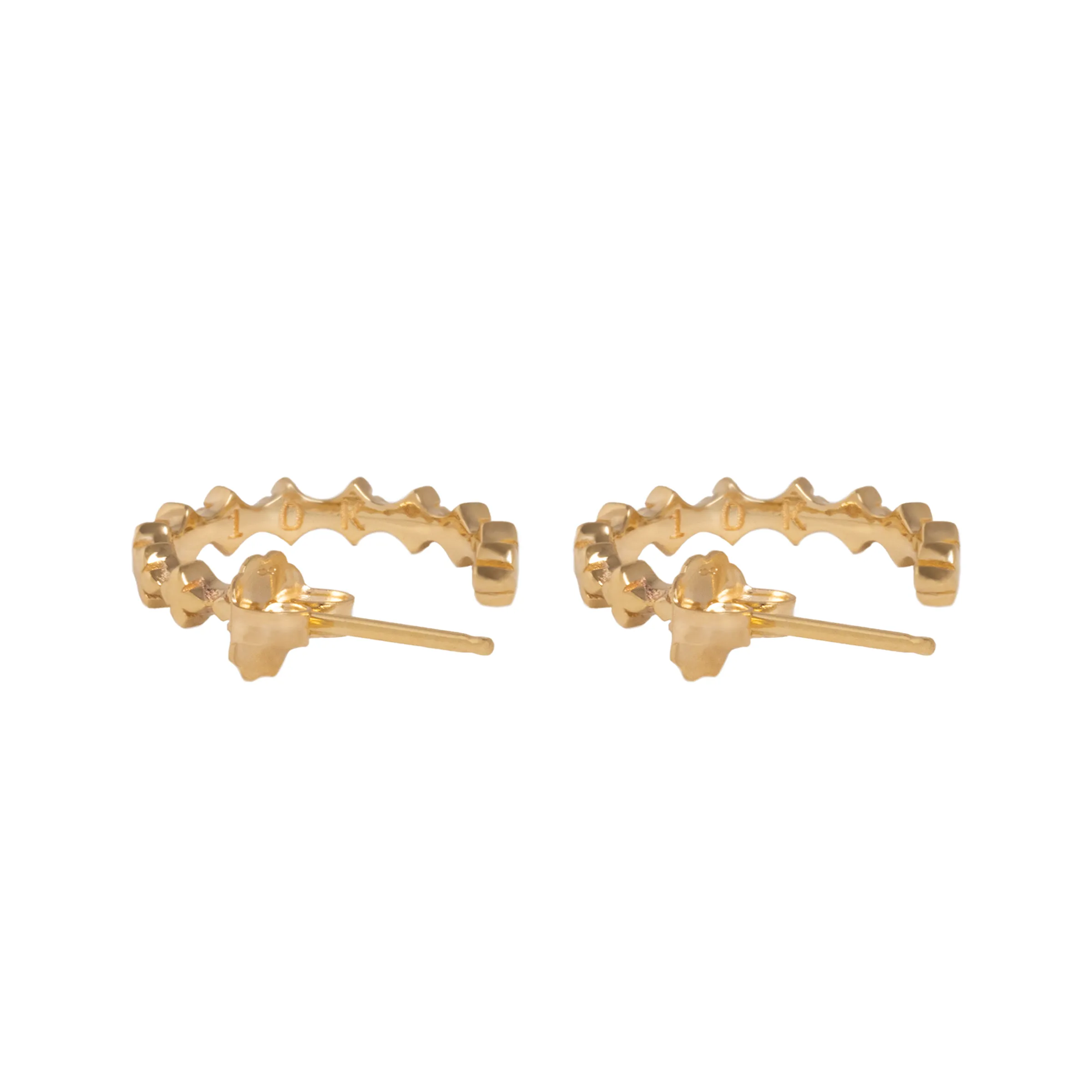 10K Gold Super Micro MB Cross Earrings sold by King Baby Studio product image thumbnail 3