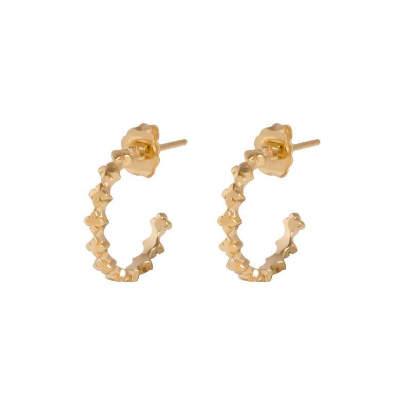 10K Gold Super Micro MB Cross Earrings sold by King Baby Studio