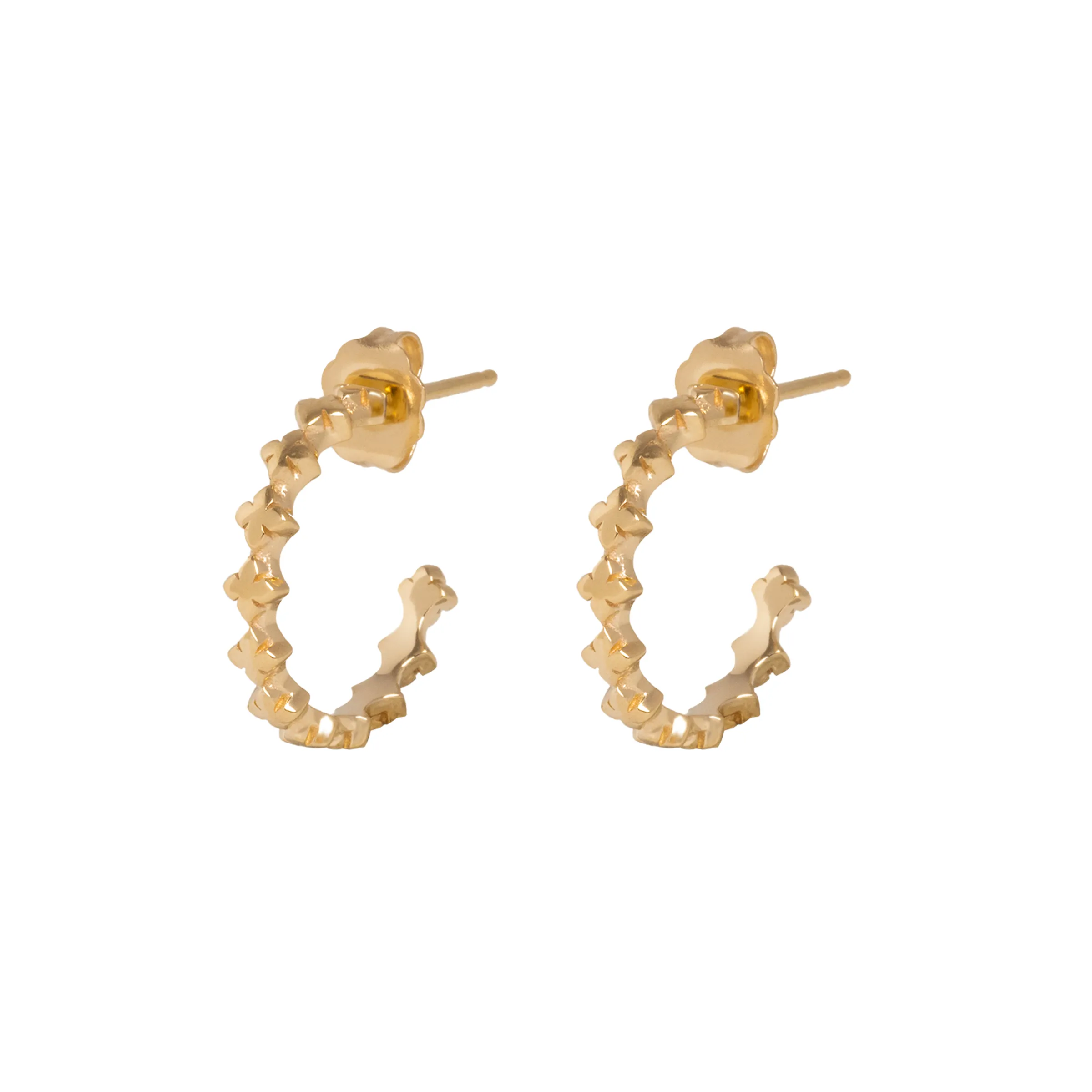 10K Gold Super Micro MB Cross Earrings sold by King Baby Studio