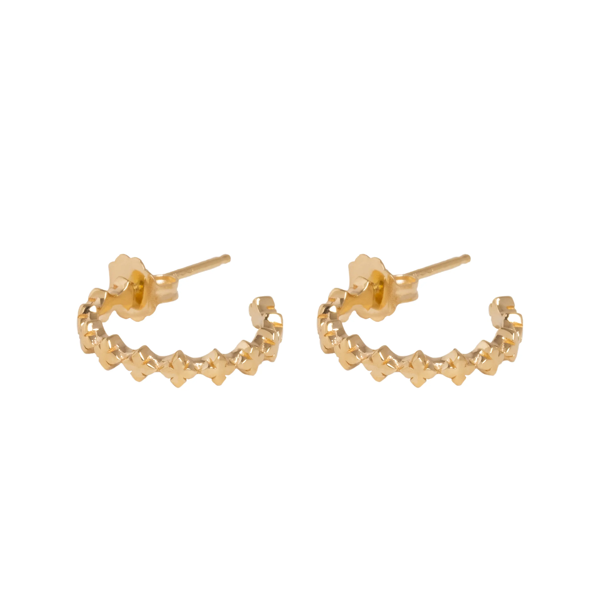 10K Gold Super Micro MB Cross Earrings sold by King Baby Studio product image thumbnail 2