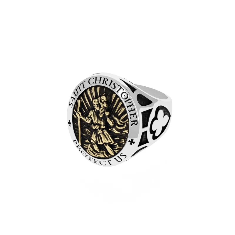 Saint Christopher Ring w/ Gold Alloy sold by King Baby Studio