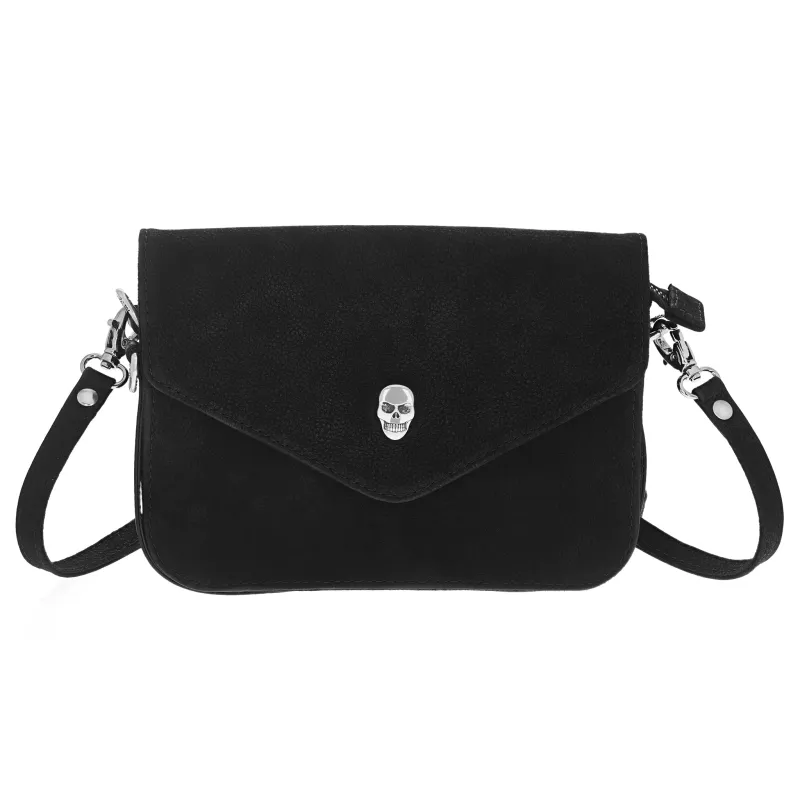 Leather Convertible Crossbody Bag w/ Skull Snap made by King Baby Studio