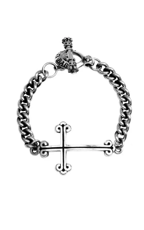 Traditional Cross w/Curb Link Bracelet sold by King Baby Studio