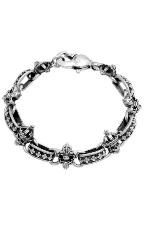 Skull & Fleur De Lis Light Link Bracelet sold by King Baby Studio