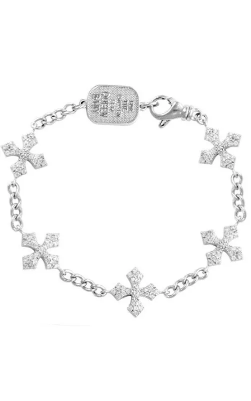 Pave CZ MB Cross Motif Bracelet sold by King Baby Studio