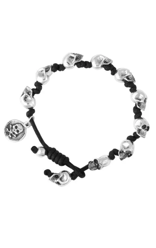 Knotted Cord Bracelet w/Skulls sold by King Baby Studio