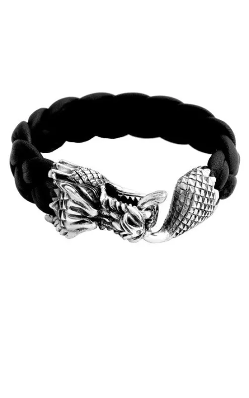 Leather Bracelet w/Large Dragon Clasp sold by King Baby Studio