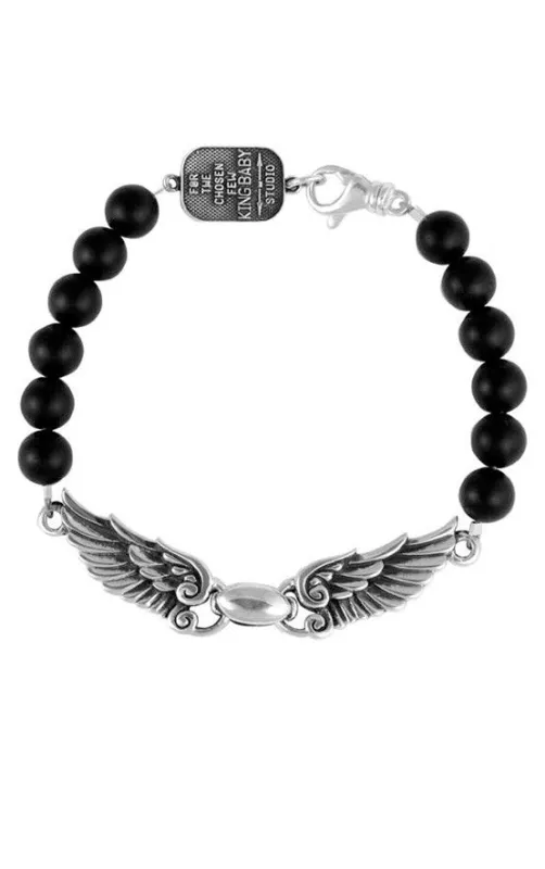 Onyx Bead Wingspan Bracelet sold by King Baby Studio
