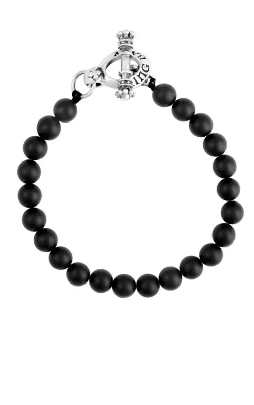 Onyx Bead Bracelet w/Silver Clasp sold by King Baby Studio