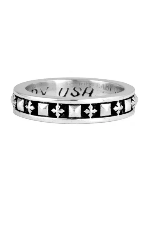 Stackable Studded Ring w/MB Crosses sold by King Baby Studio