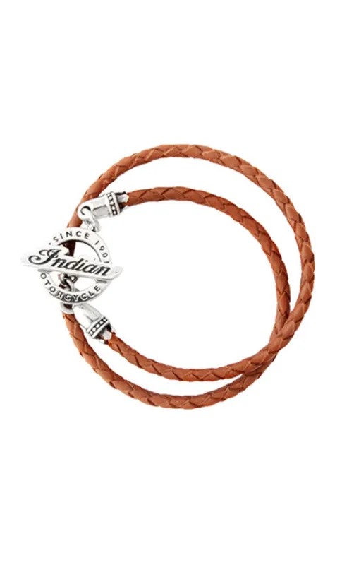 Double Wrapped Brown Leather Braid Bracelet with Indian Toggle Clasp sold by King Baby Studio