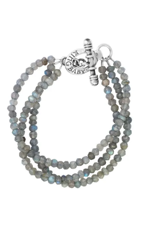 Three Strand Labradorite Bead Bracelet With Mini Toggle Clasp sold by King Baby Studio