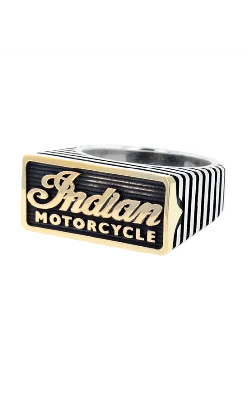 Indian Script Motor Fin Two Tone Brass and Silver Ring made by King Baby Studio