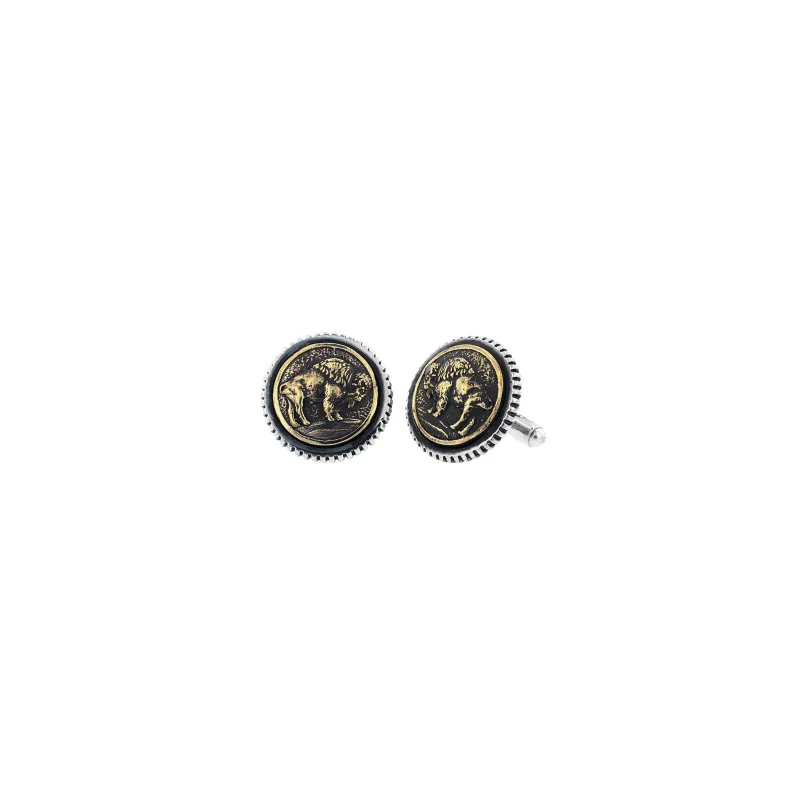 Buffalo Concho Cufflinks made by King Baby Studio