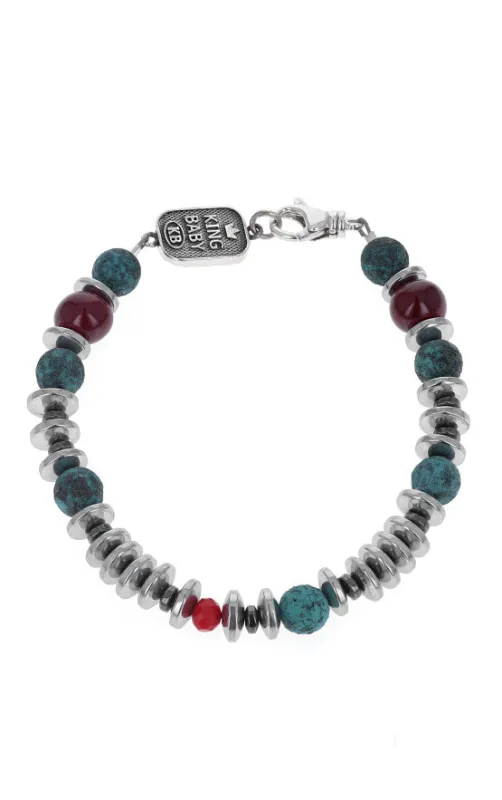 Ceramic, Crystal, and Hematite Bead Bracelet sold by King Baby Studio